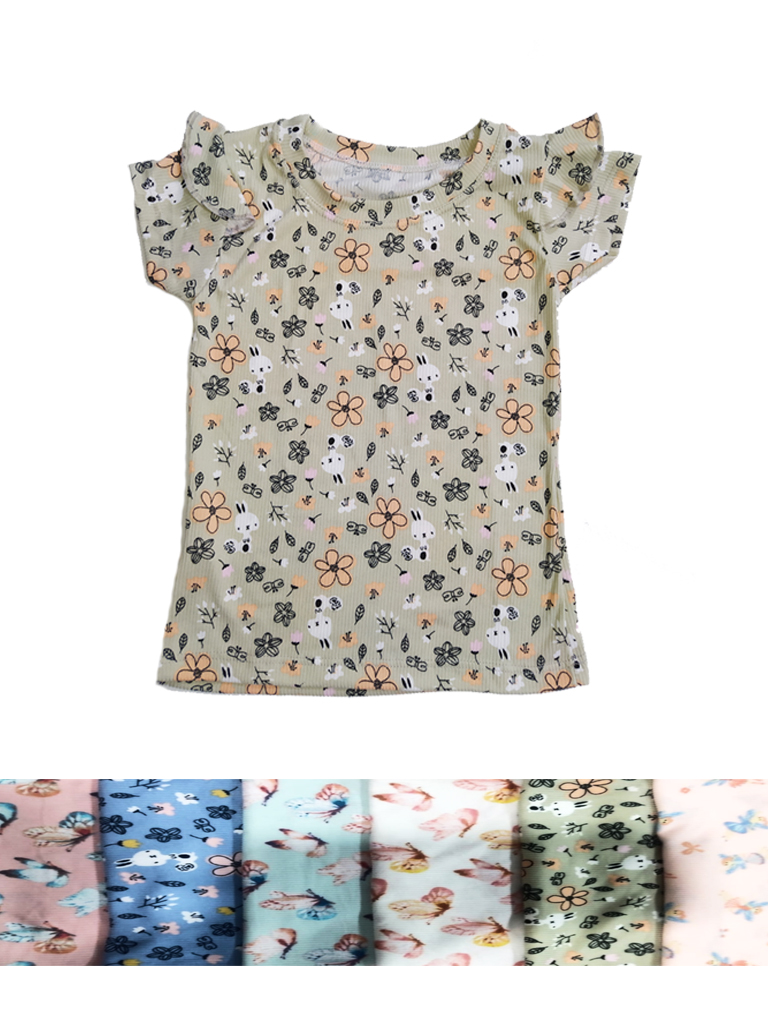 Remera Nena M/C Morley estampada con volados T4 a T16